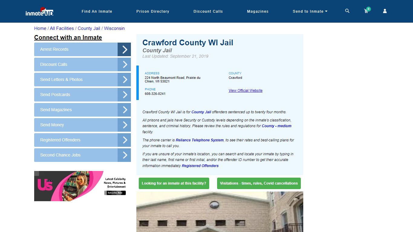 Crawford County WI Jail - Inmate Locator - Prairie du Chien, WI